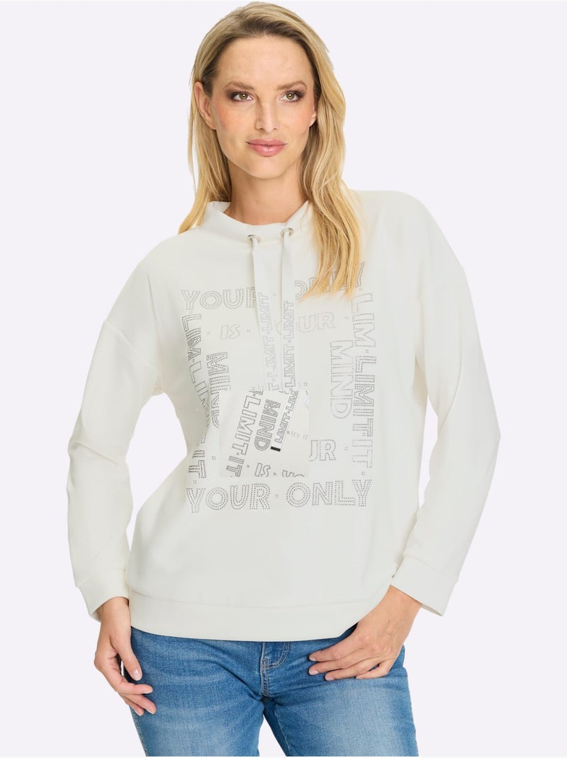 T-shirt à Col Montant 50% Modal - Taille Standard - helline Ecru - Kiabi