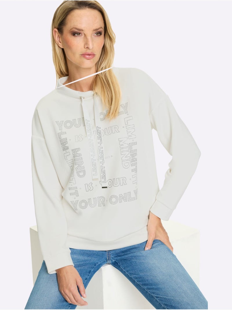 T-shirt à Col Montant 50% Modal - Taille Standard - helline Ecru - Kiabi