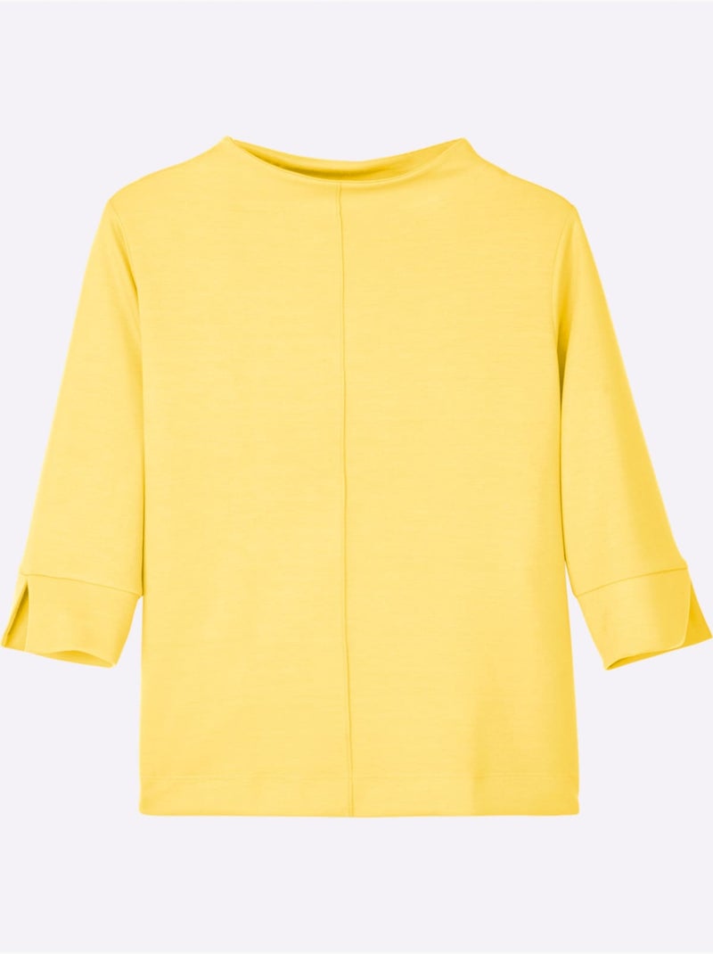 T-shirt à Col Montant 50% Modal - Taille Standard - Witt Jaune citron - Kiabi