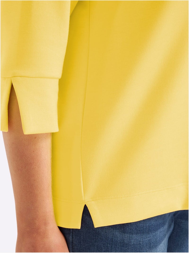 T-shirt à Col Montant 50% Modal - Taille Standard - Witt Jaune citron - Kiabi