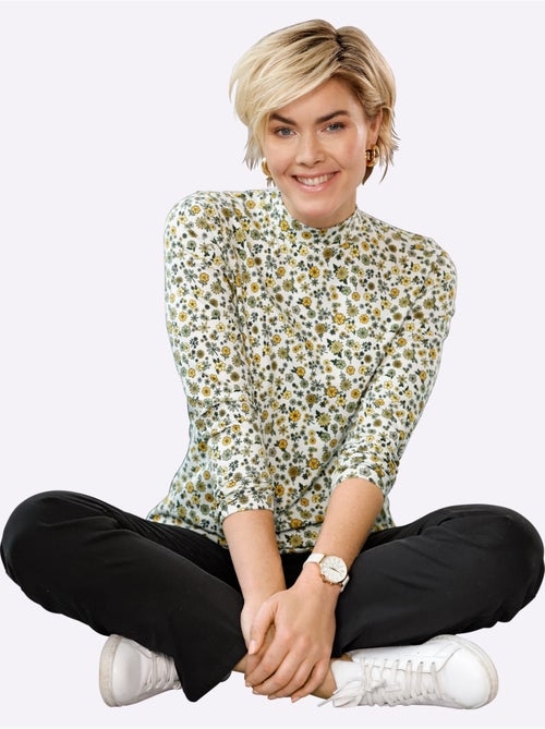 T-shirt à Col Montant 95% Coton - Taille Standard - Witt - Kiabi