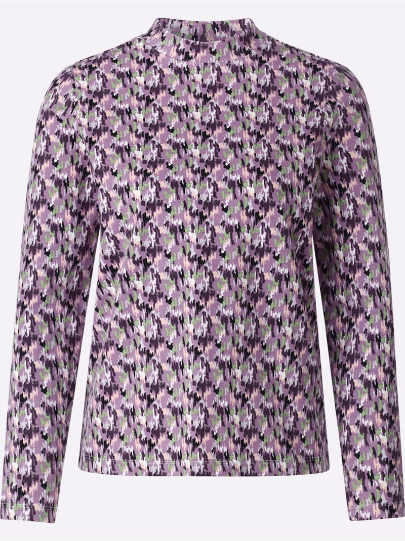 T-shirt à col montant 95% coton - taille standard - witt Rose/Multicolore - Kiabi