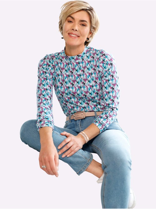 T-shirt à col montant 95% coton - taille standard - witt - Kiabi