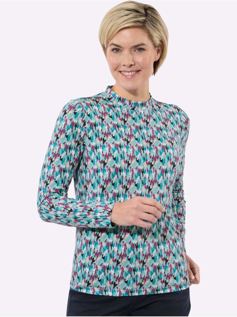 T-shirt à col montant 95% coton - taille standard - witt Violet/Vert - Kiabi