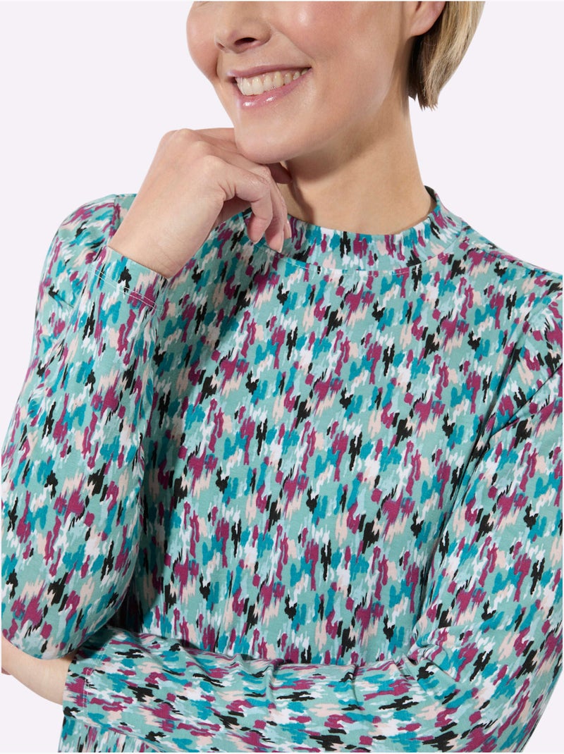 T-shirt à col montant 95% coton - taille standard - witt Violet/Vert - Kiabi
