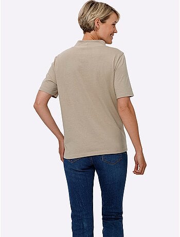 T-shirt à Col Montant Col Montant Chaud - Taille Standard - Moda Vilona