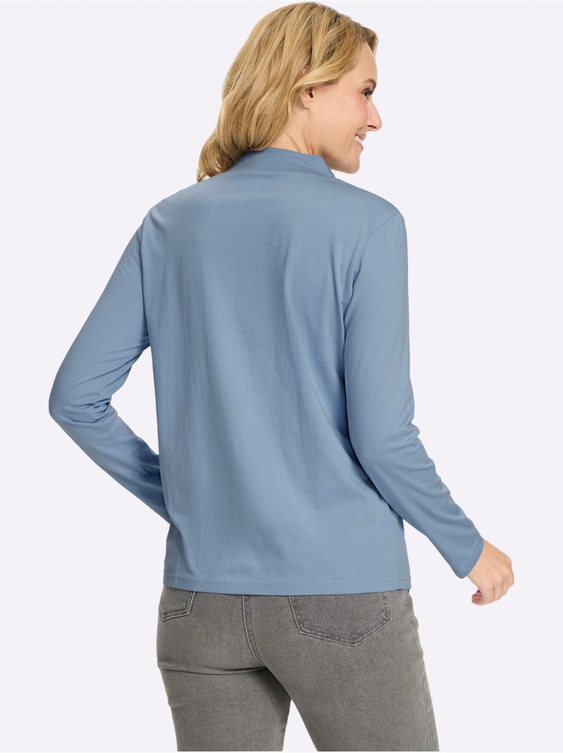 T-shirt à col montant col montant chaud - taille standard - moda vilona Bleu - Kiabi
