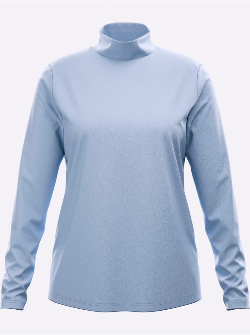 T-shirt à col montant col montant chaud - taille standard - moda vilona Bleu - Kiabi