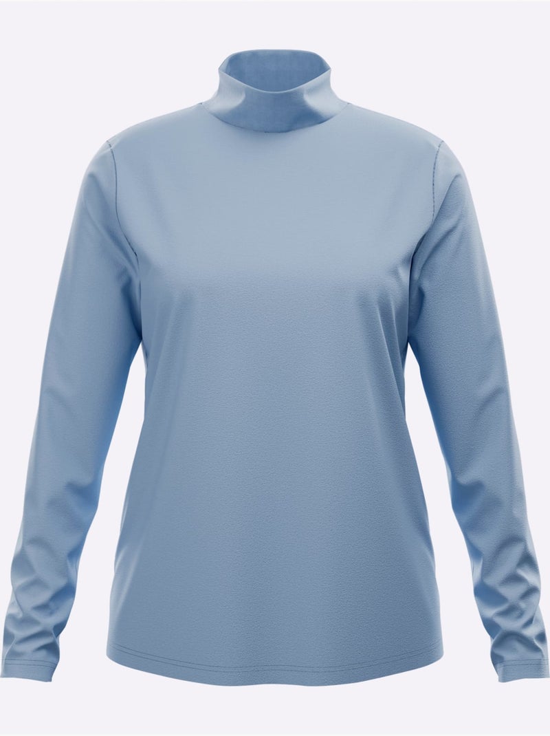 T-shirt à col montant col montant chaud - taille standard - moda vilona Bleu - Kiabi