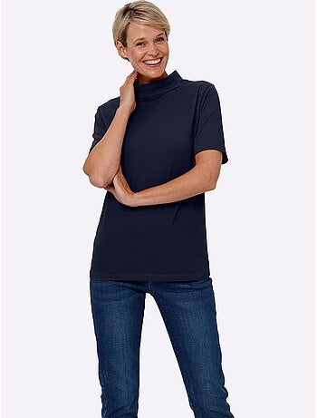 T-shirt à Col Montant Col Montant Chaud - Taille Standard - Moda Vilona