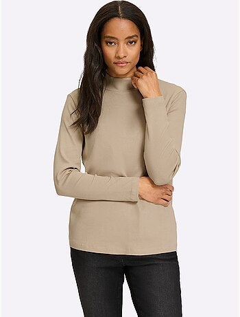 T-shirt à col montant col montant tendance - taille standard - helline