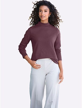 T-shirt à col montant col montant tendance - taille standard - helline