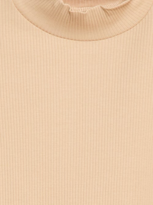 T-shirt à col montant côtelé - Kiabi