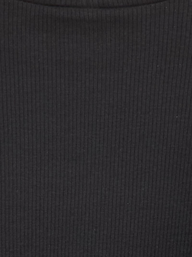 T-shirt à col montant côtelé Noir - Kiabi