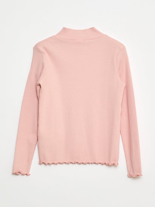 T-shirt à col montant côtelé - Kiabi