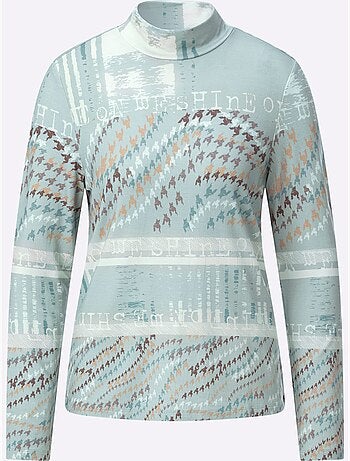T-shirt à col montant dégradé de couleur - taille standard - helline