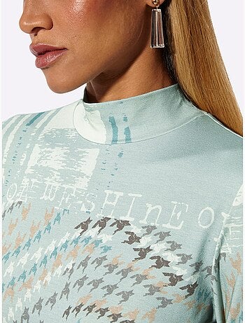 T-shirt à col montant dégradé de couleur - taille standard - helline