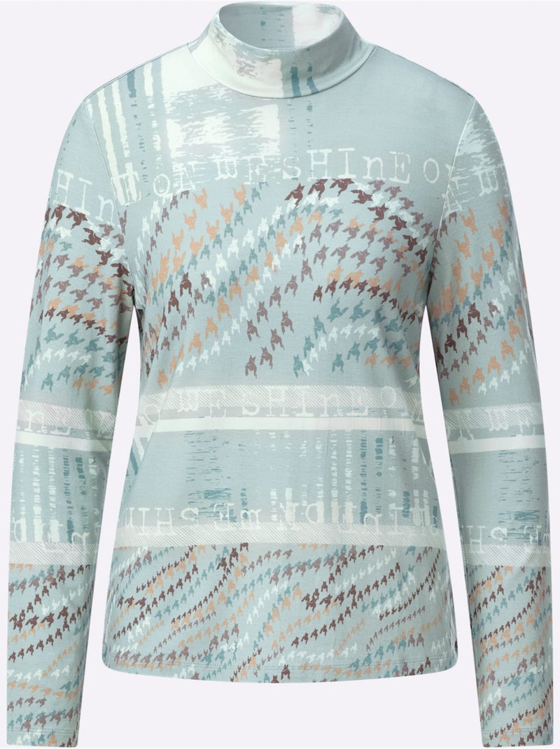 T-shirt à col montant dégradé de couleur - taille standard - helline Menthe - Kiabi