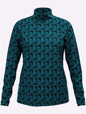 T-shirt à col montant imprimé graphique - taille standard - moda vilona