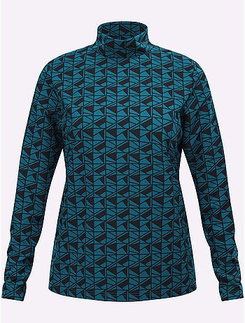 T-shirt à col montant imprimé graphique - taille standard - moda vilona