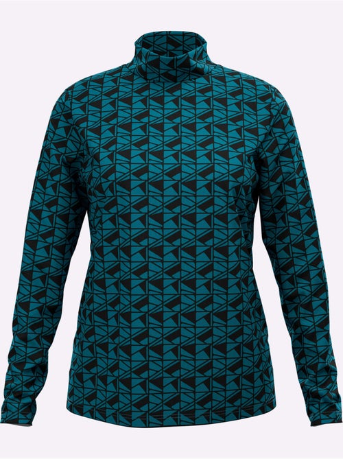 T-shirt à Col Montant Imprimé Graphique - Taille Standard - Moda Vilona - Kiabi