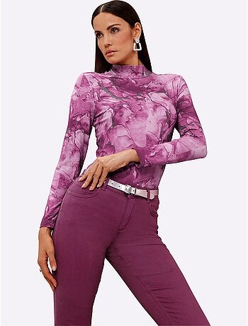 T-shirt à col montant jersey fin - taille standard - helline