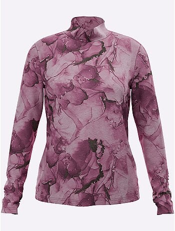T-shirt à col montant jersey fin - taille standard - helline