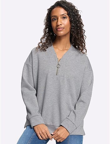 T-shirt à col montant joli col montant avec encolure en v - taille standard - helline