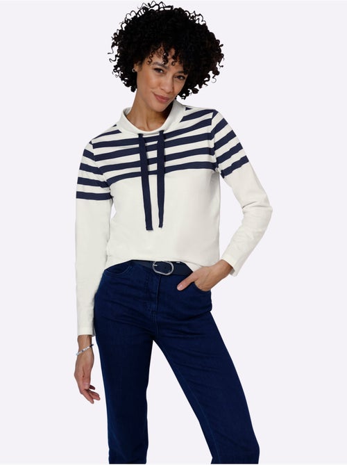 T-shirt à col montant large col montant avec coulisse - taille standard - moda vilona - Kiabi T-shirt à col montant large col montant avec coulisse - taille standard - moda vilona - Kiabi