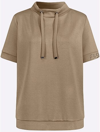 T-shirt à Col Montant Mélange De Modal Doux - Taille Standard - Helline