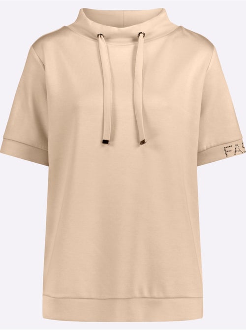 T-shirt à Col Montant Mélange De Modal Doux - Taille Standard - helline - Kiabi