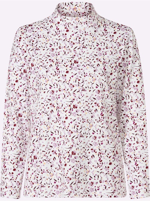 T-shirt à col montant motif floral - taille standard - moda vilona - Kiabi T-shirt à col montant motif floral - taille standard - moda vilona - Kiabi