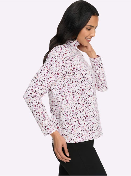 T-shirt à col montant motif floral - taille standard - moda vilona - Kiabi T-shirt à col montant motif floral - taille standard - moda vilona - Kiabi