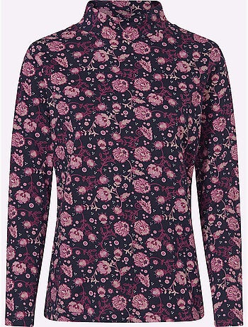 T-shirt à Col Montant Pur Coton - Taille Standard - Moda Vilona