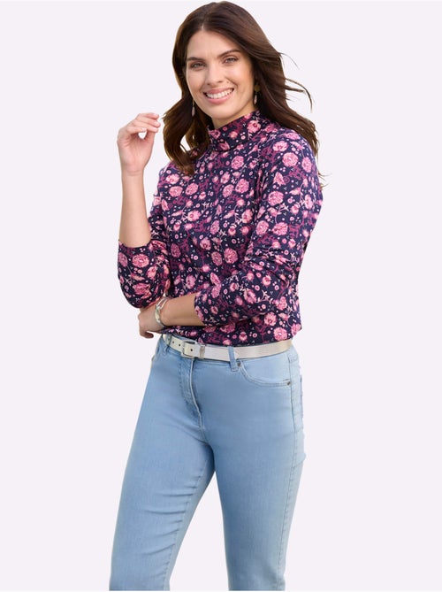 T-shirt à Col Montant Pur Coton - Taille Standard - Moda Vilona - Kiabi T-shirt à Col Montant Pur Coton - Taille Standard - Moda Vilona - Kiabi