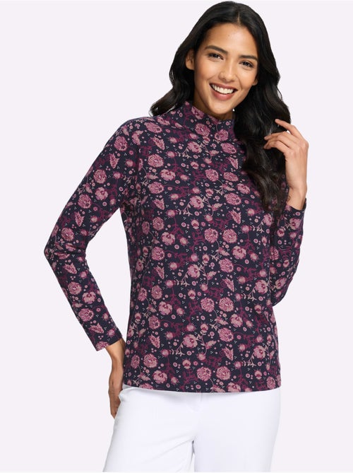 T-shirt à Col Montant Pur Coton - Taille Standard - Moda Vilona - Kiabi T-shirt à Col Montant Pur Coton - Taille Standard - Moda Vilona - Kiabi
