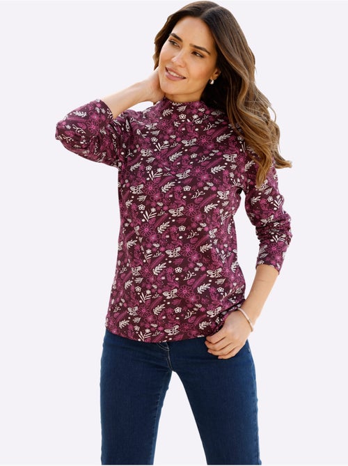 T-shirt à col montant pur coton - taille standard - moda vilona - Kiabi T-shirt à col montant pur coton - taille standard - moda vilona - Kiabi