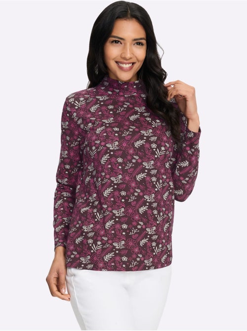 T-shirt à col montant pur coton - taille standard - moda vilona - Kiabi T-shirt à col montant pur coton - taille standard - moda vilona - Kiabi