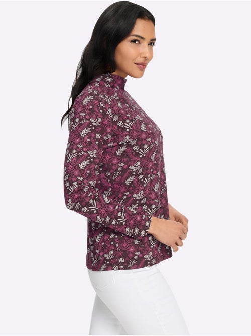 T-shirt à col montant pur coton - taille standard - moda vilona - Kiabi T-shirt à col montant pur coton - taille standard - moda vilona - Kiabi