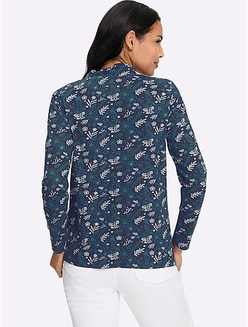 T-shirt à col montant pur coton - taille standard - moda vilona