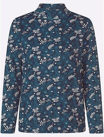 T-shirt à col montant pur coton - taille standard - moda vilona