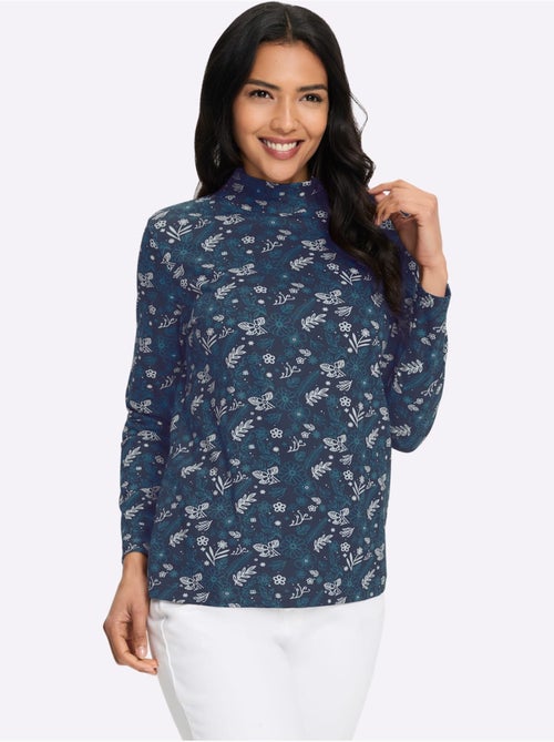 T-shirt à col montant pur coton - taille standard - moda vilona - Kiabi T-shirt à col montant pur coton - taille standard - moda vilona - Kiabi