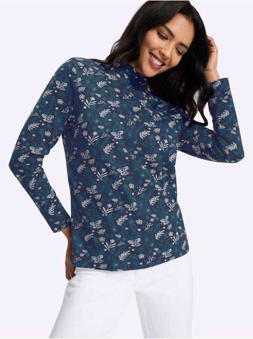T-shirt à col montant pur coton - taille standard - moda vilona - Kiabi T-shirt à col montant pur coton - taille standard - moda vilona - Kiabi