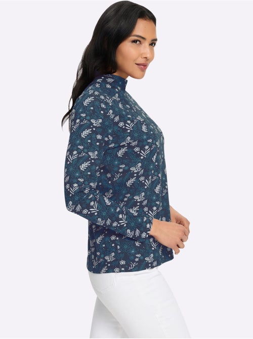 T-shirt à col montant pur coton - taille standard - moda vilona - Kiabi T-shirt à col montant pur coton - taille standard - moda vilona - Kiabi
