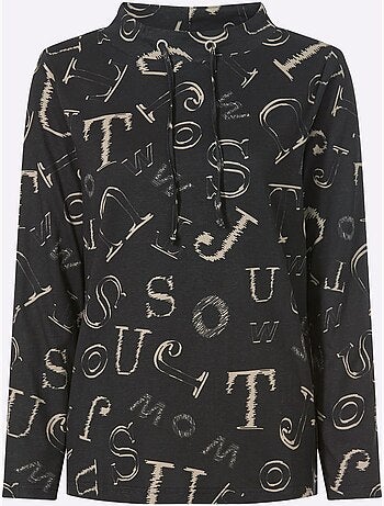 T-shirt à col montant pur coton - taille standard - moda vilona