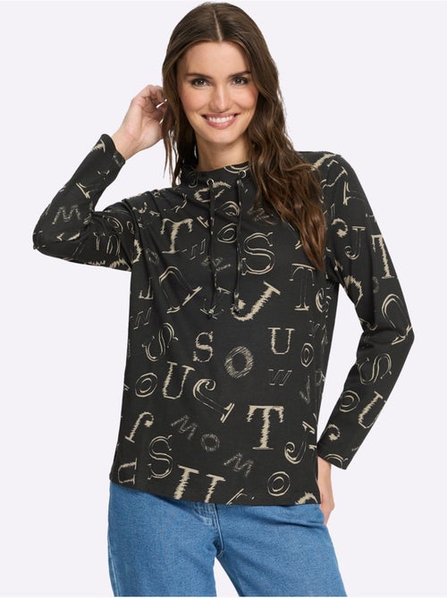 T-shirt à col montant pur coton - taille standard - moda vilona - Kiabi T-shirt à col montant pur coton - taille standard - moda vilona - Kiabi