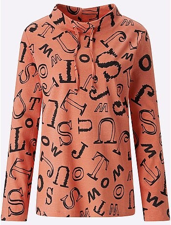 T-shirt à col montant pur coton - taille standard - moda vilona