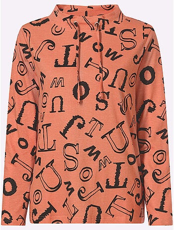 T-shirt à col montant pur coton - taille standard - moda vilona