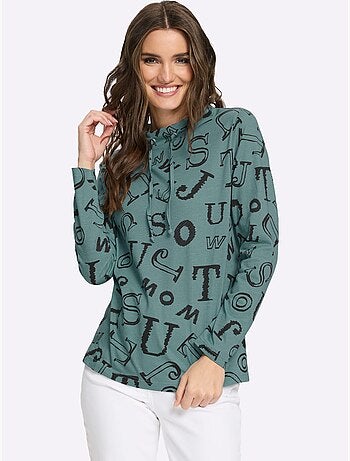 T-shirt à col montant pur coton - taille standard - moda vilona