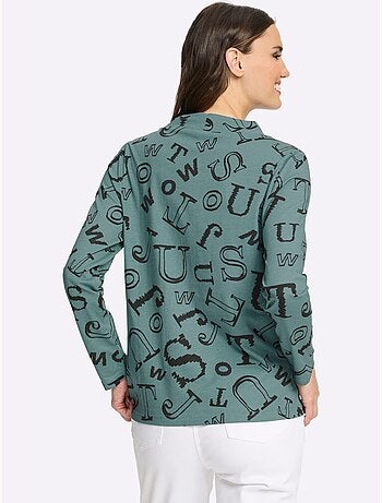 T-shirt à col montant pur coton - taille standard - moda vilona